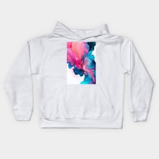 Pink and Blue Symphony - Abstract Alcohol Ink Art Kids Hoodie